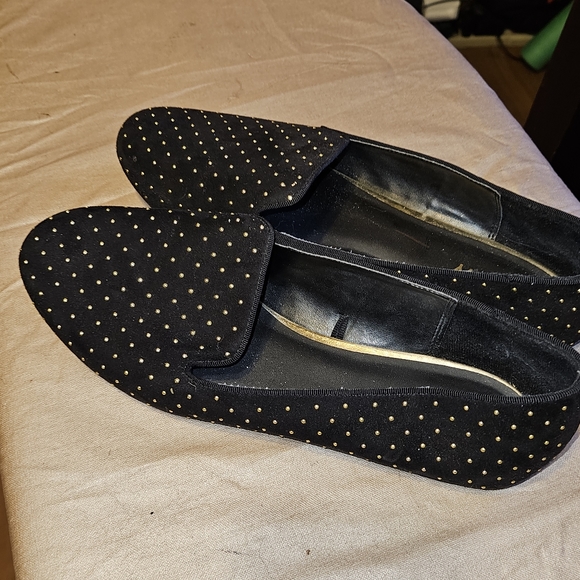 Old Navy gold studded black loafers. - Picture 4 of 7